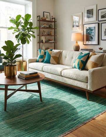 4' 1 x 6' 1 Hand Woven Kilim Modern Wool Rug