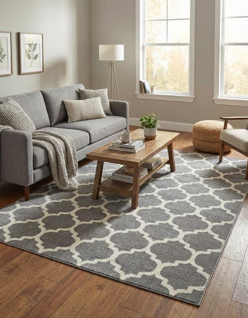 Dark Gray Lattice Rug
