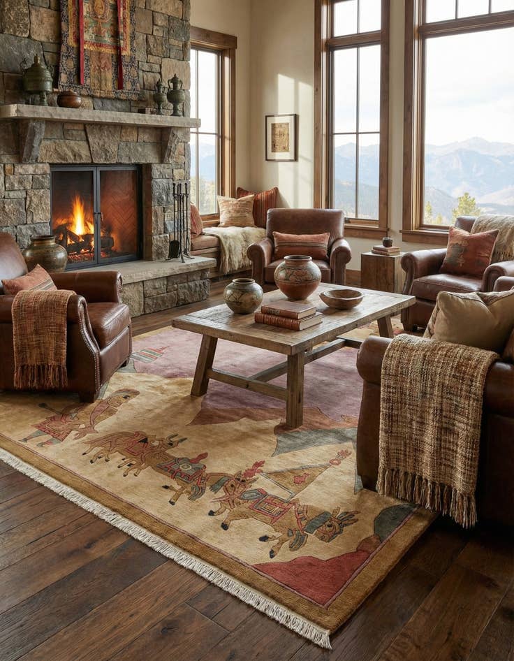 Detail image of 8' 4 x 11' Hand Knotted Tibet Wool Rug