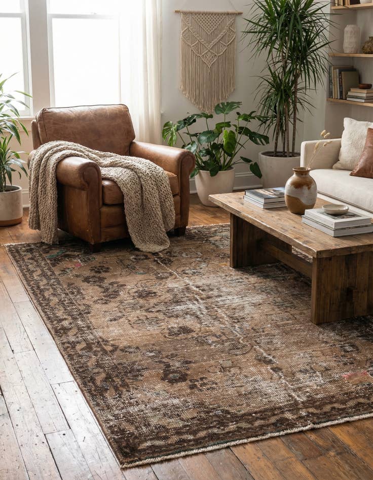 Detail image of 3' 10 x 6' 5  Hand Knotted Ultra Vintage Persian Wool Rug