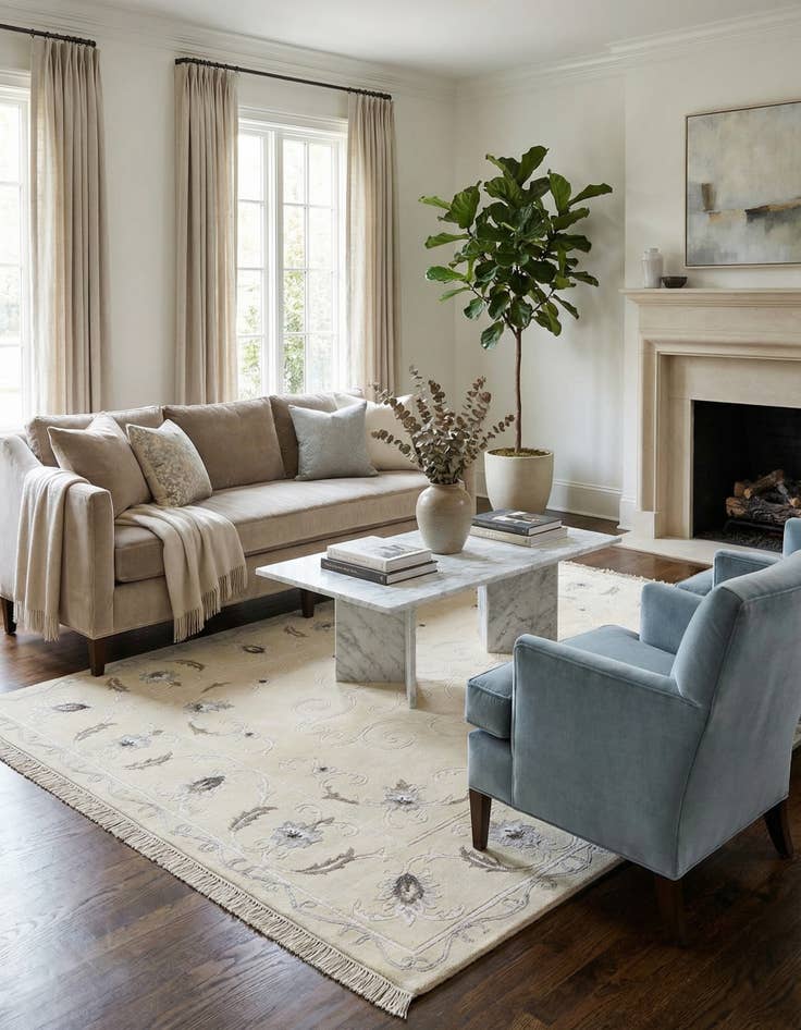 Detail image of 4' 11 x 6' 7  Hand Knotted Darya Wool Rug