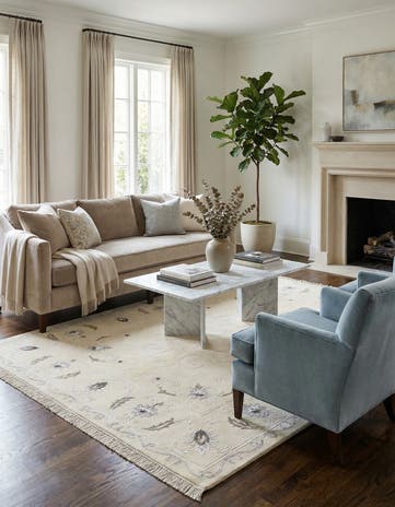 4' 11 x 6' 7 Hand Knotted Darya Wool Rug