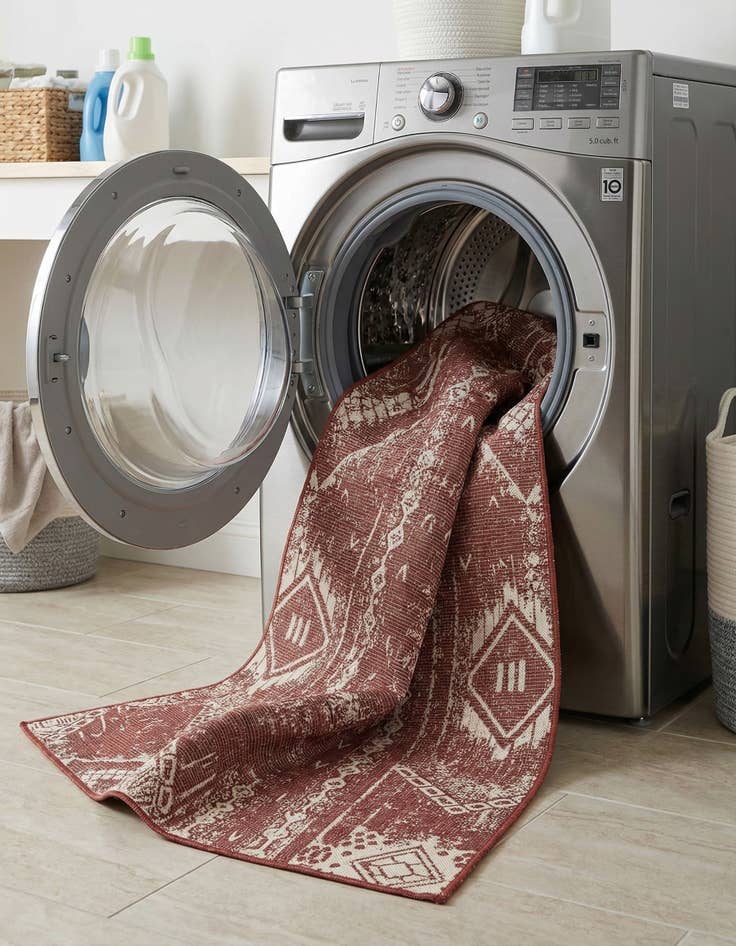 Detail image of 3' 3 x 14'  Washable Bohemian Indoor / Outdoor Runner Rug