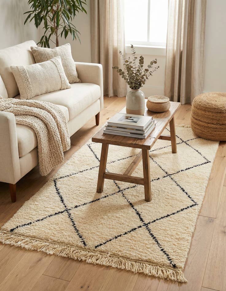 Detail image of  3' x 4' 10  Hand Knotted Moroccan Wool Rug