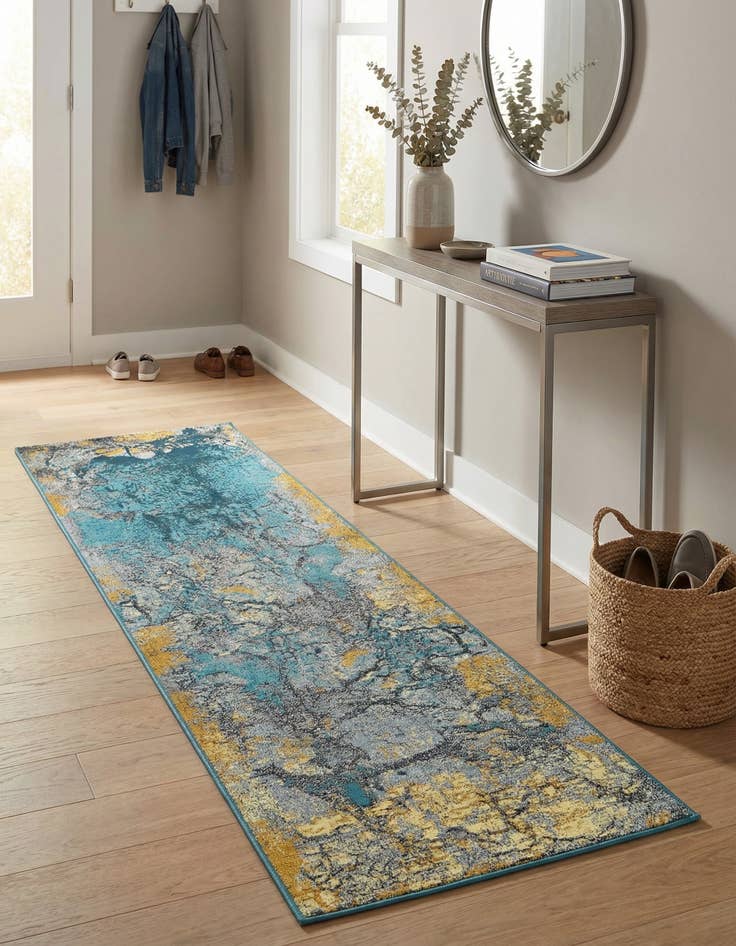 Detail image of 2' x 8' Easy-Clean Modern Indoor / Outdoor Runner Rug