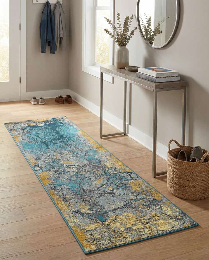 2' x 8' Easy-Clean Modern Indoor / Outdoor Runner Rug