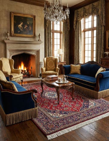 8' 1 x 11' 6 Kashan Wool Rug
