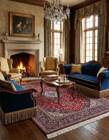 8' 1 x 11' 6 Kashan Wool Rug