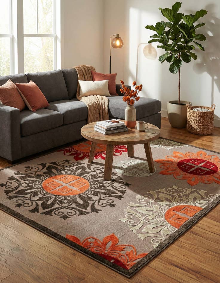 Detail image of 10' x 13'  Washable Modern Indoor / Outdoor Rug