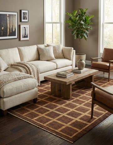 5' 4 x 7' Hand Knotted Modern Ziegler Rug