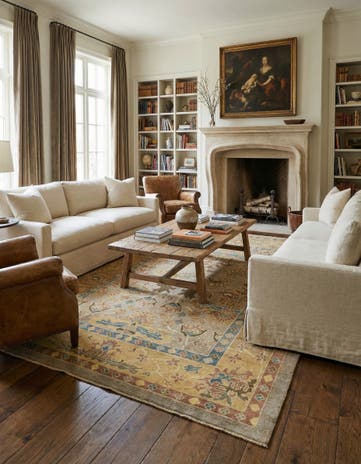 9' 6 x 13' Hand Knotted Oushak Wool Rug
