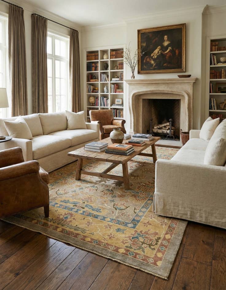 Detail image of 9' 6 x 13'  Hand Knotted Oushak Wool Rug