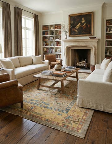 9' 6 x 13' Hand Knotted Oushak Wool Rug