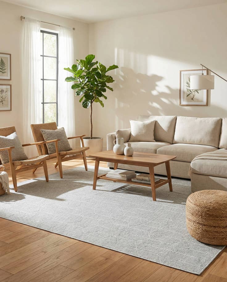Detail image of 9' x 12' Easy-Clean Lattice Indoor / Outdoor Rug