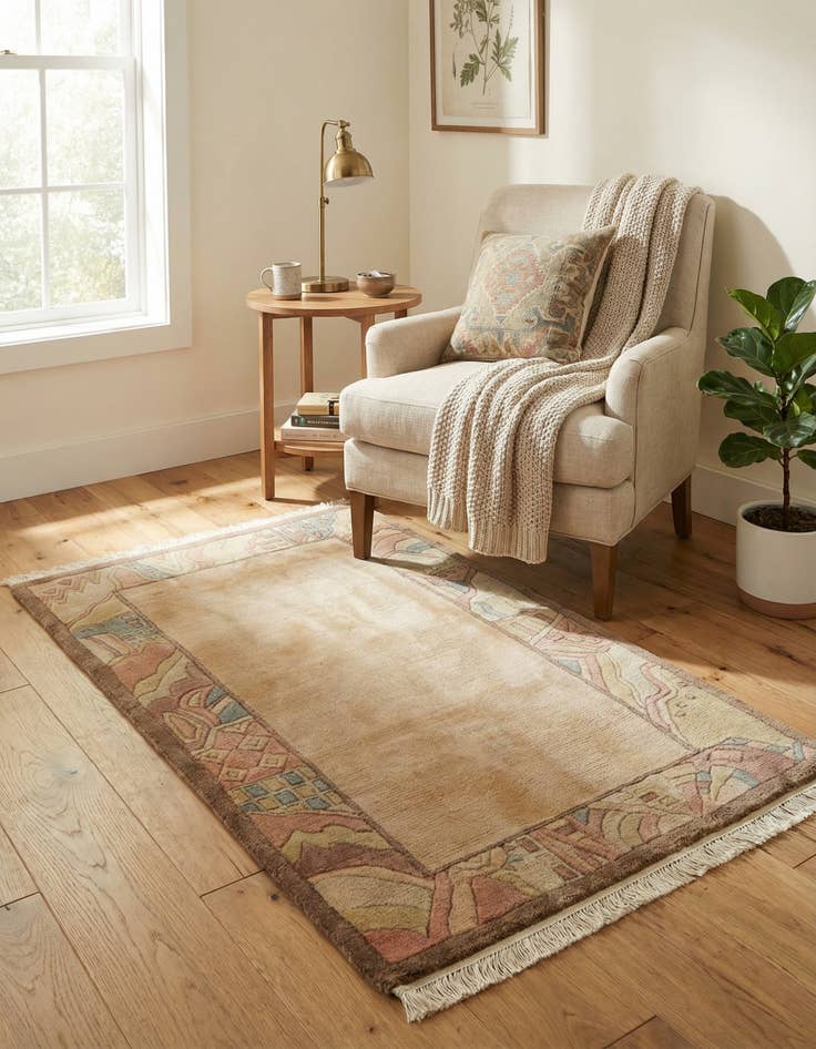 Detail image of  2' 4 x 4' 6  Hand Knotted Nepal Wool Rug