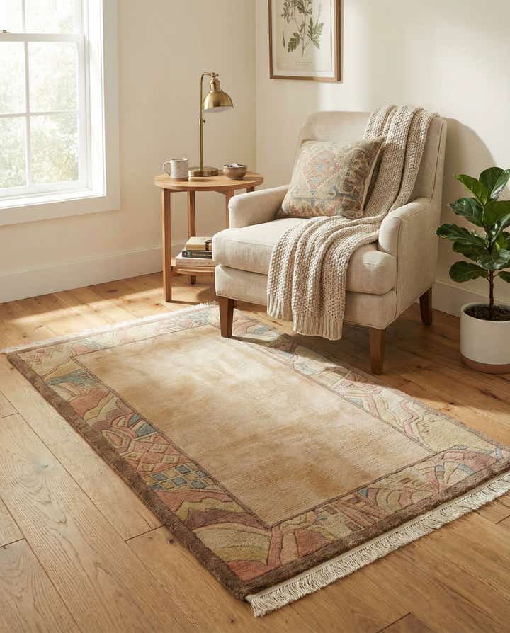 2' 4 x 4' 6 Hand Knotted Nepal Wool Rug