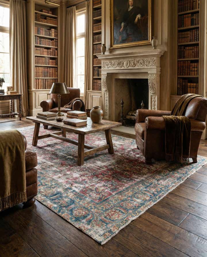 9' 5 x 9' 9 Hand Knotted Ultra Vintage Persian Wool Square Rug