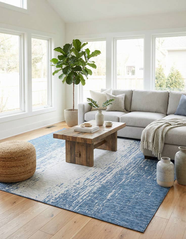 Detail image of 10' 8 x 10' 8  Washable Modern Indoor / Outdoor Square Rug