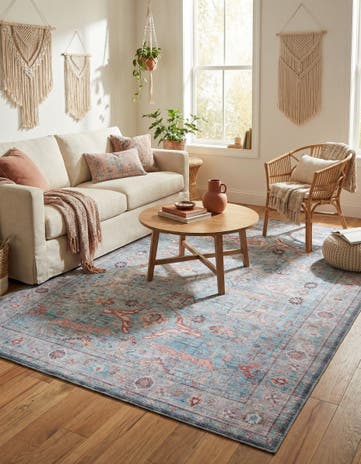 Blue Washable Maahru Rug