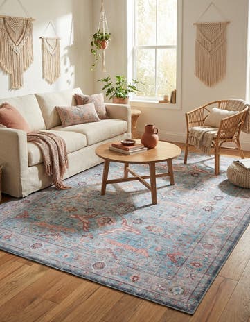 Blue Washable Maahru Rug