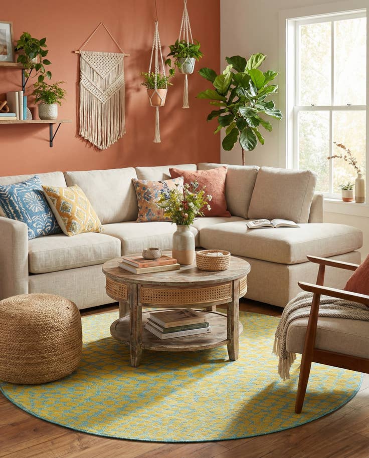 Detail image of 6' 7 x 6' 7 Easy-Clean Jill Zarin Cape Town Indoor / Outdoor Round Rug