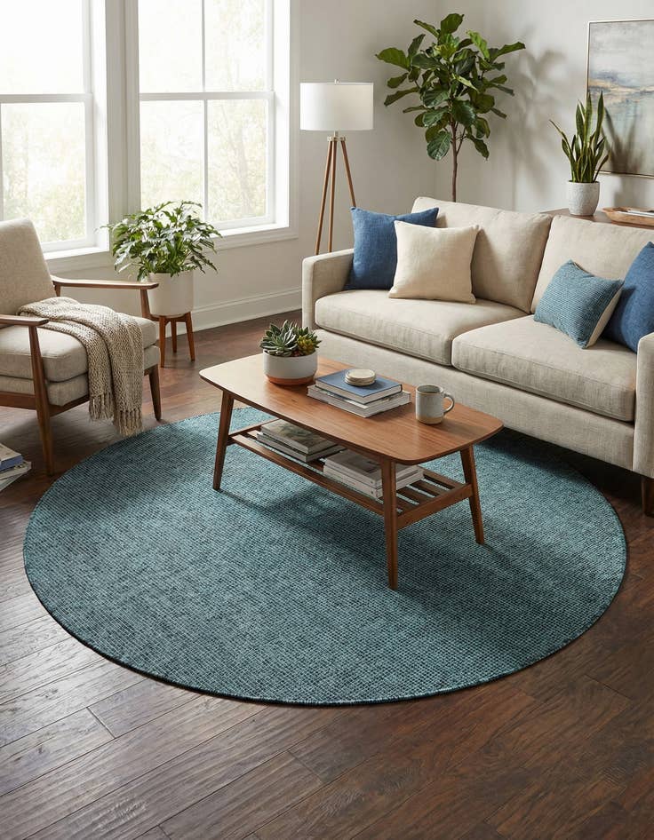 Detail image of  5' 3 x 5' 3  Washable Solid Indoor / Outdoor Square Rug