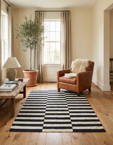 3' 3 x 4' 10 Hand Woven Kilim Modern Wool Rug