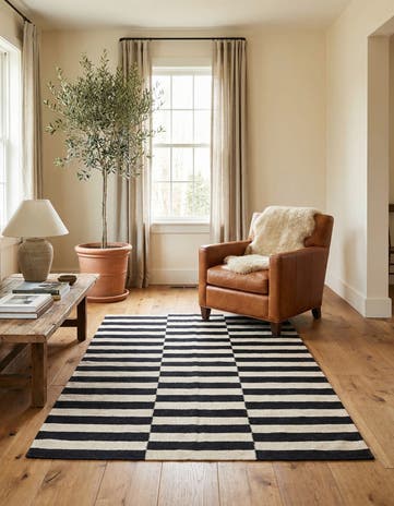 3' 3 x 4' 10 Hand Woven Kilim Modern Wool Rug