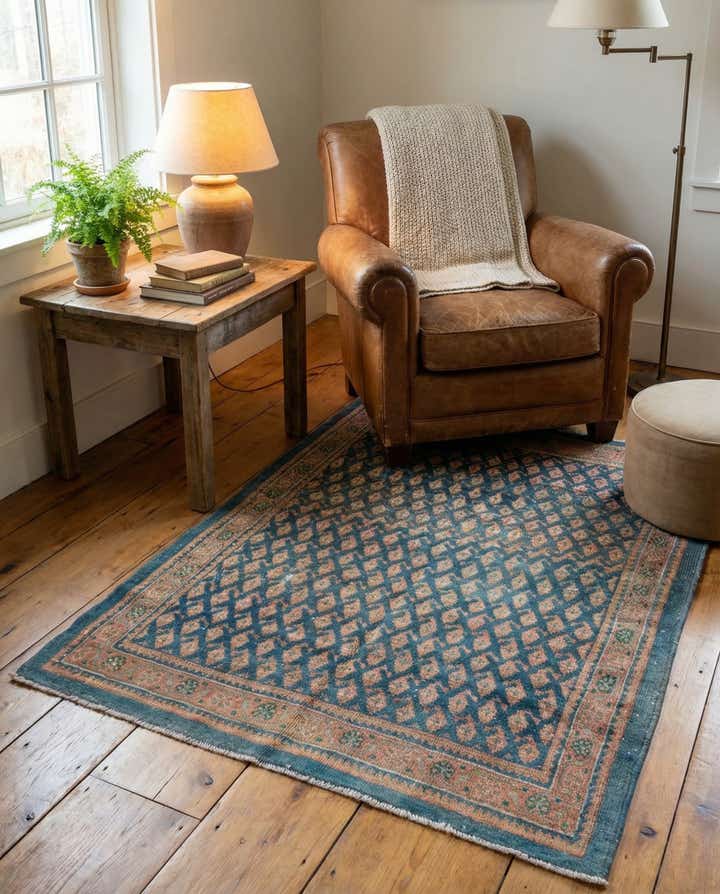 3' 8 x 4' 8 Hand Knotted Ultra Vintage Persian Wool Rug