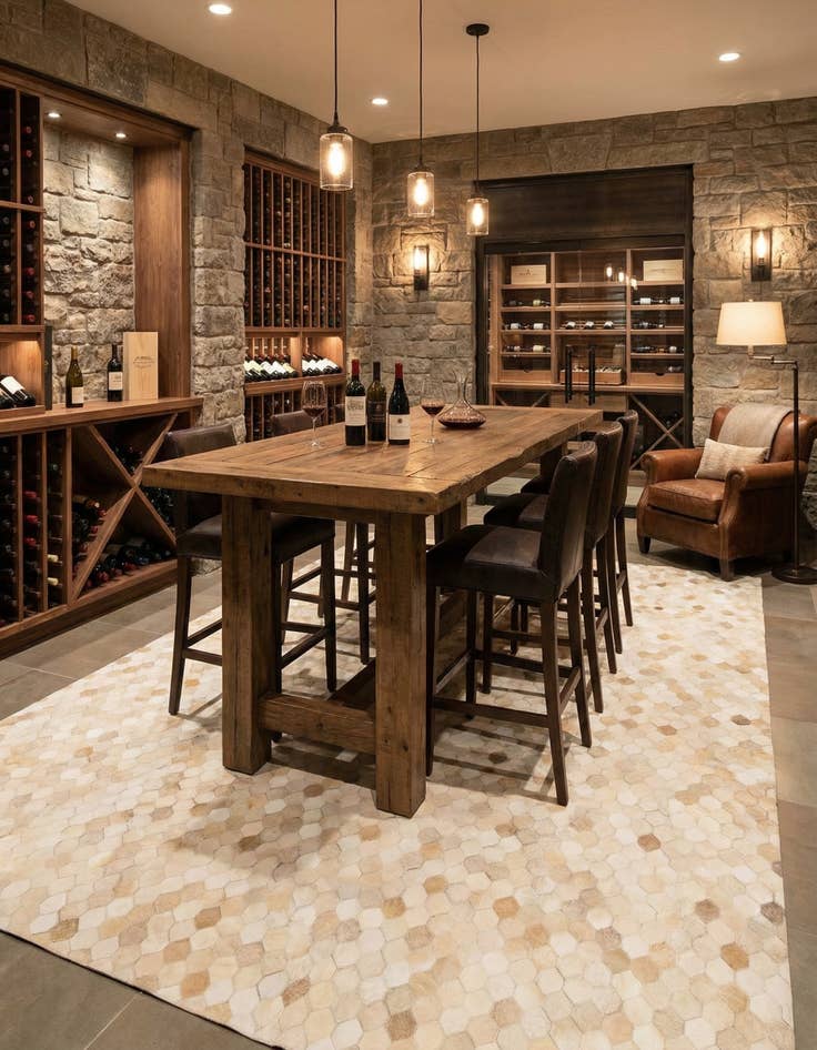 Detail image of 6' 8 x 10' Cowhide Stocks Rug