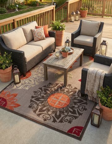 7' x 10' Easy-Clean Modern Indoor / Outdoor Rug