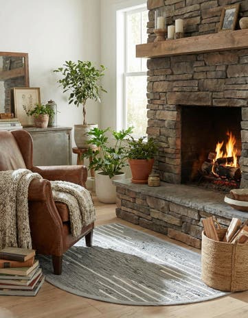 Light Gray Hand Woven Chindi Cotton Hearth Rug