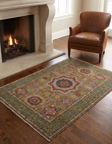 3' 5 x 4' 10 Hand Knotted Mamluk Ziegler Rug