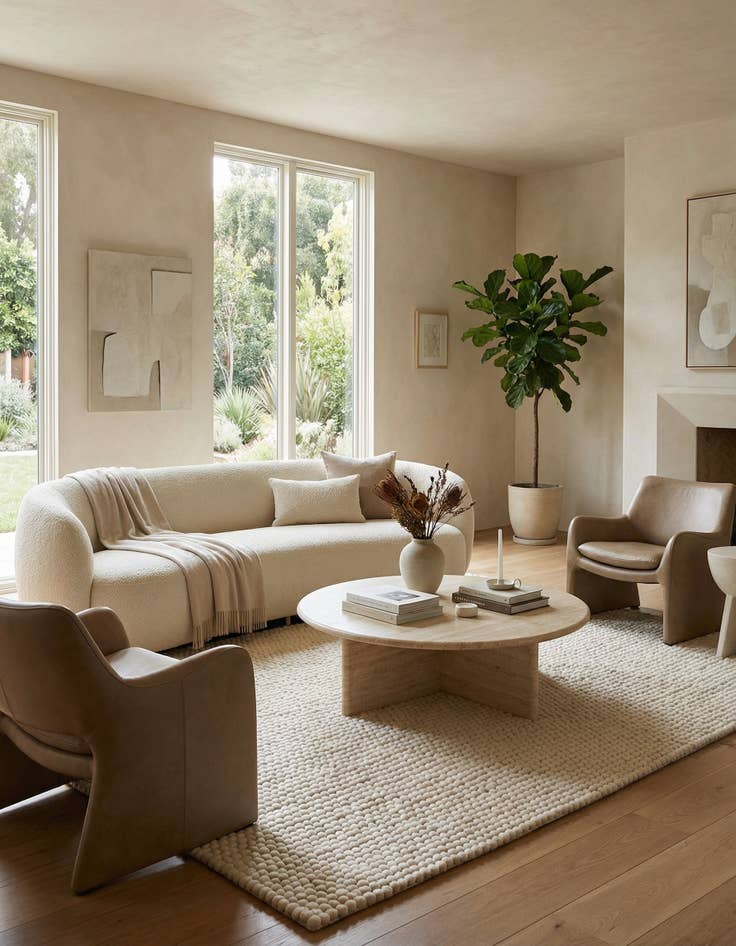 Detail image of  7' 1 x 10' Felt Ball Wool Rug