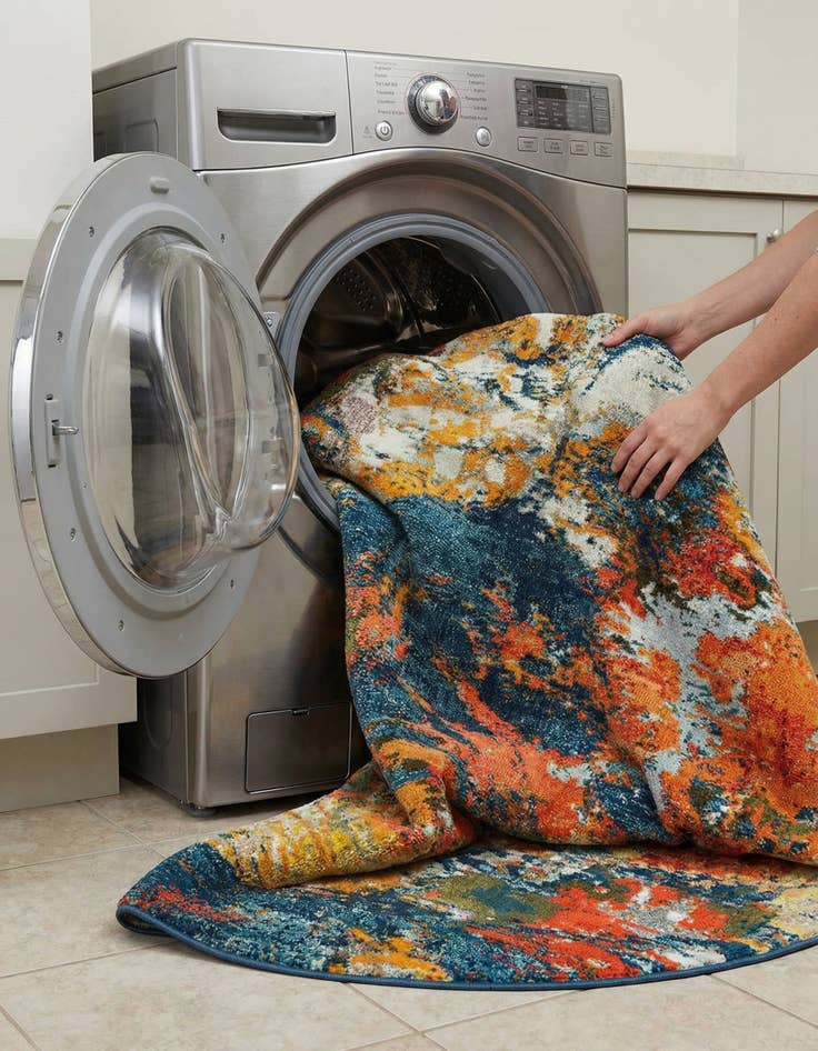 Detail image of 7' 10 x 10'  Washable Vivid Oval Rug