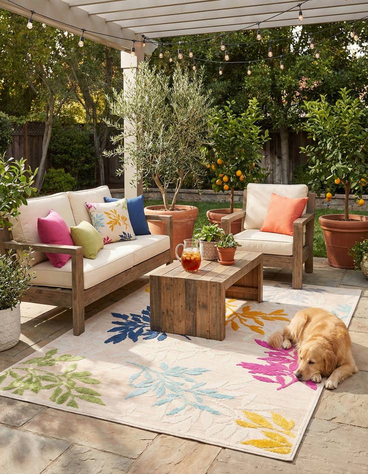 Detail image of  5' x 7' 7  Washable  Indoor / Outdoor Rug