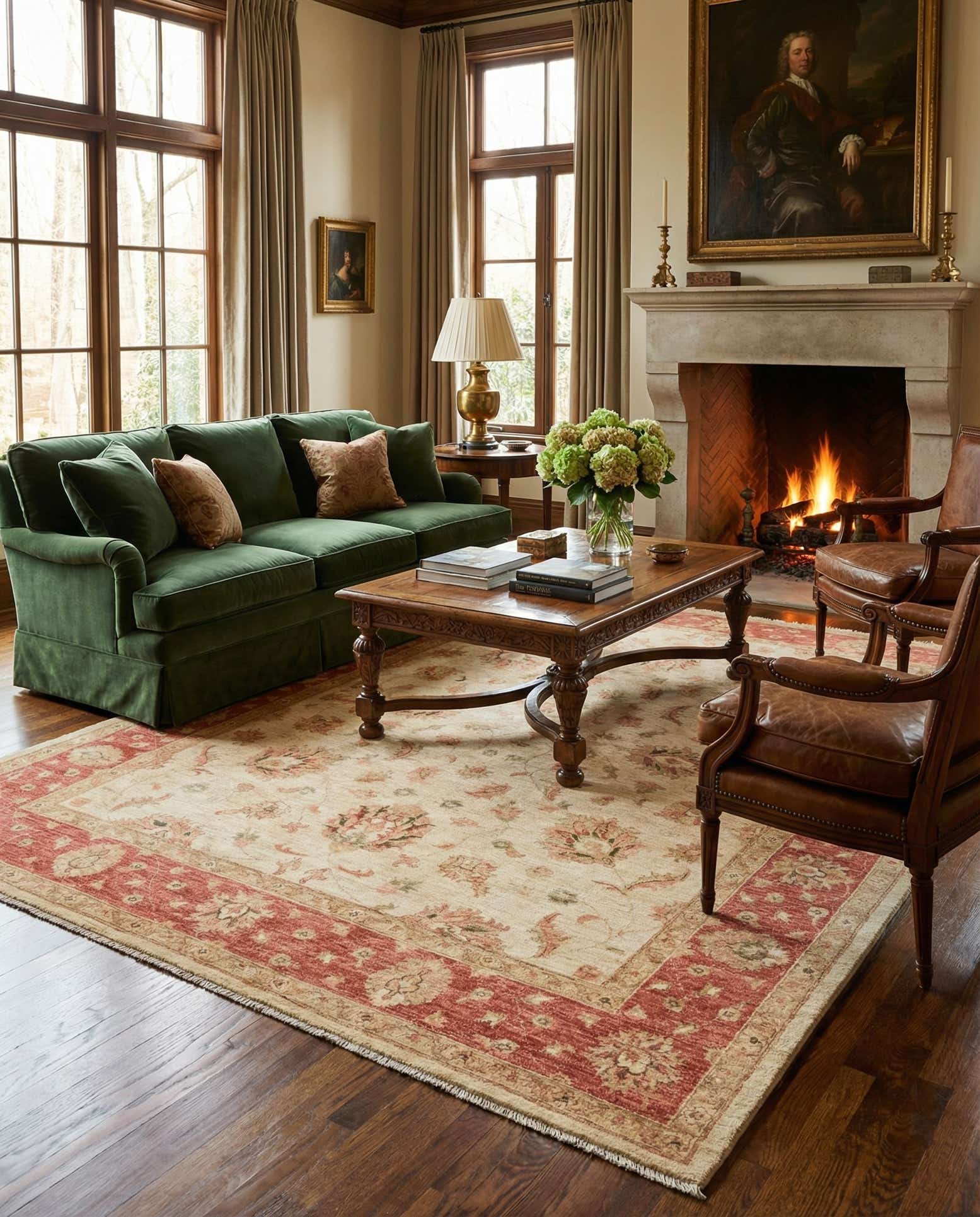 6' 8 x 8' 2 Hand Knotted Peshawar Ziegler Rug