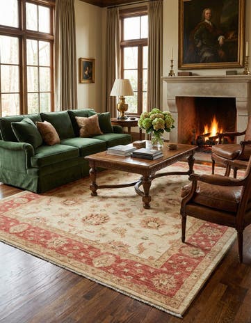 6' 8 x 8' 2 Hand Knotted Peshawar Ziegler Rug