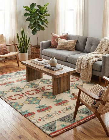5' 7 x 8' 5 Hand Knotted Darya Wool Rug