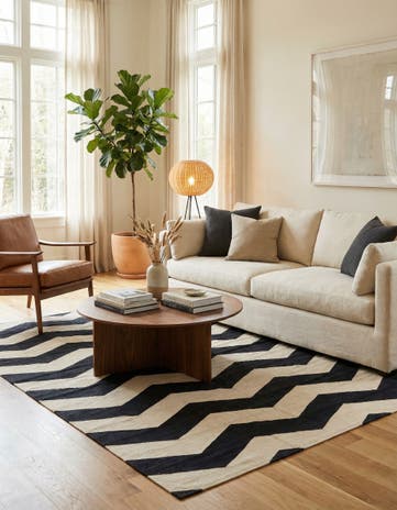 5' 10 x 7' 8 Hand Woven Kilim Modern Wool Rug