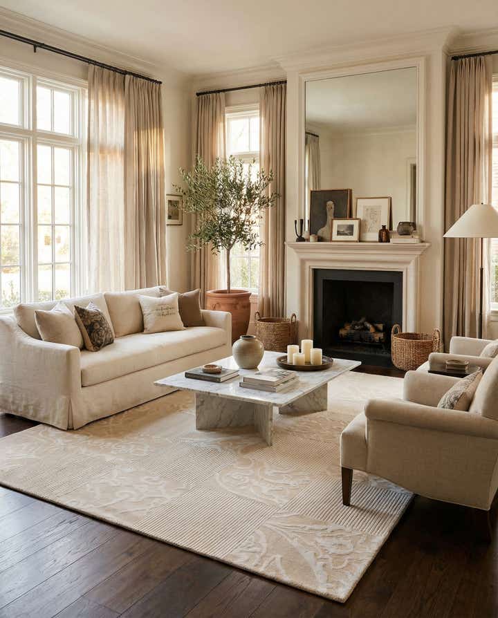 6' 8 x 9' 11 Hand Knotted Darya Wool Rug