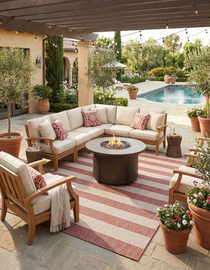 Detail image of 10' x 13' Easy-Clean Ribbon Indoor / Outdoor Rug