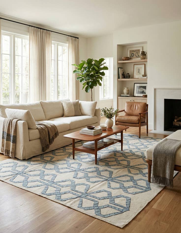 Detail image of 8' 5 x 9' 7  Hand Woven Kilim Modern Wool Rug