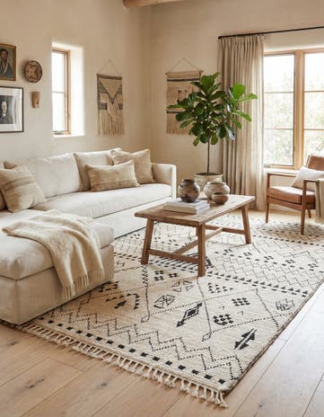 8' 2 x 10' 2 Hand Knotted Moroccan Wool Rug