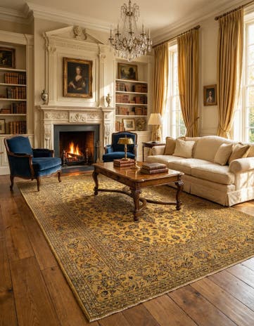 6' 2 x 9' 11 Kashan Wool Rug