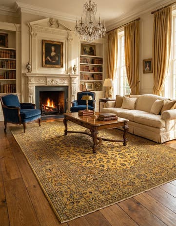 6' 2 x 9' 11 Kashan Wool Rug