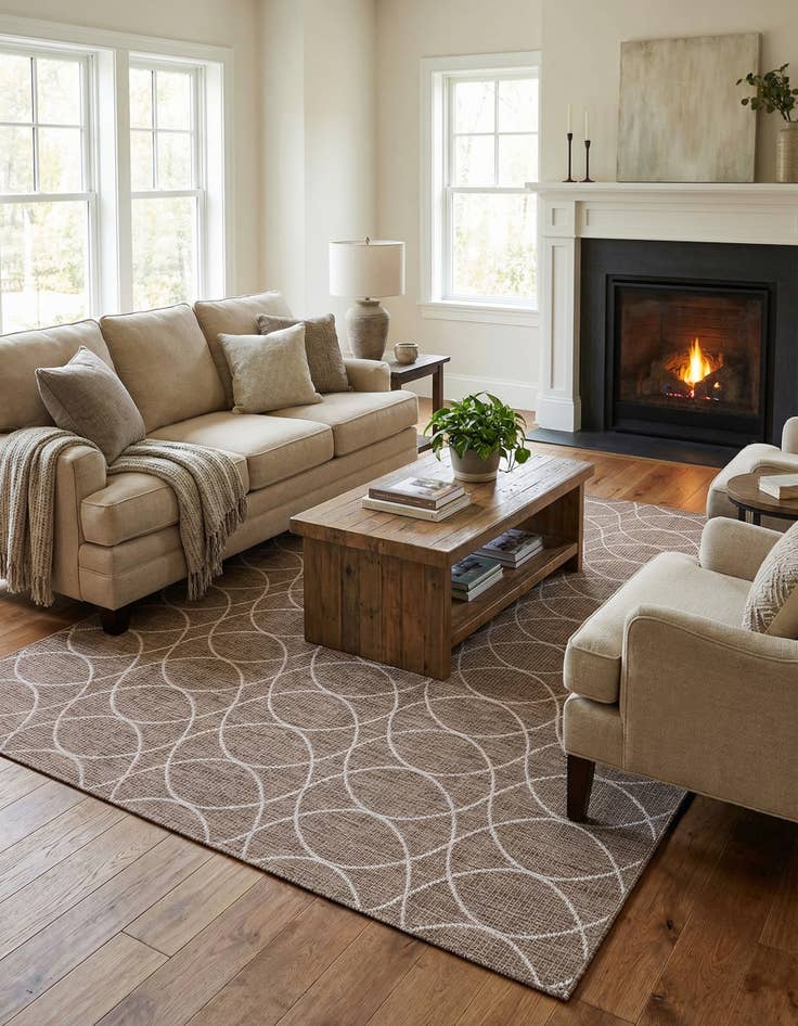 Detail image of 9' x 12'  Washable Trellis Indoor / Outdoor Rug