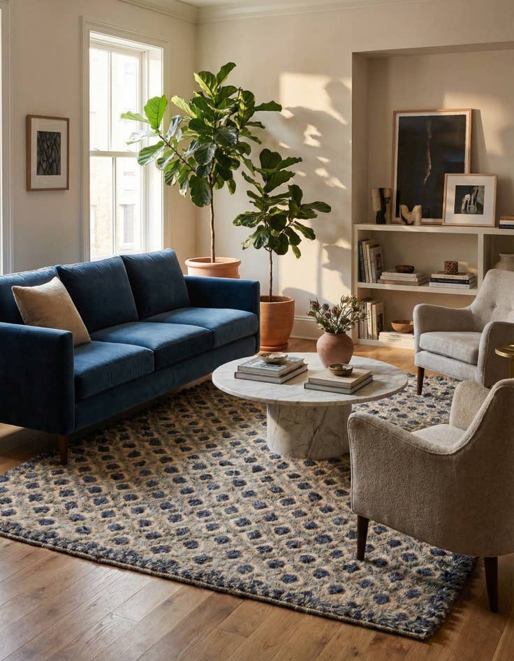 Detail image of  7' 10 x 10'  Hand Knotted Darya Wool Rug