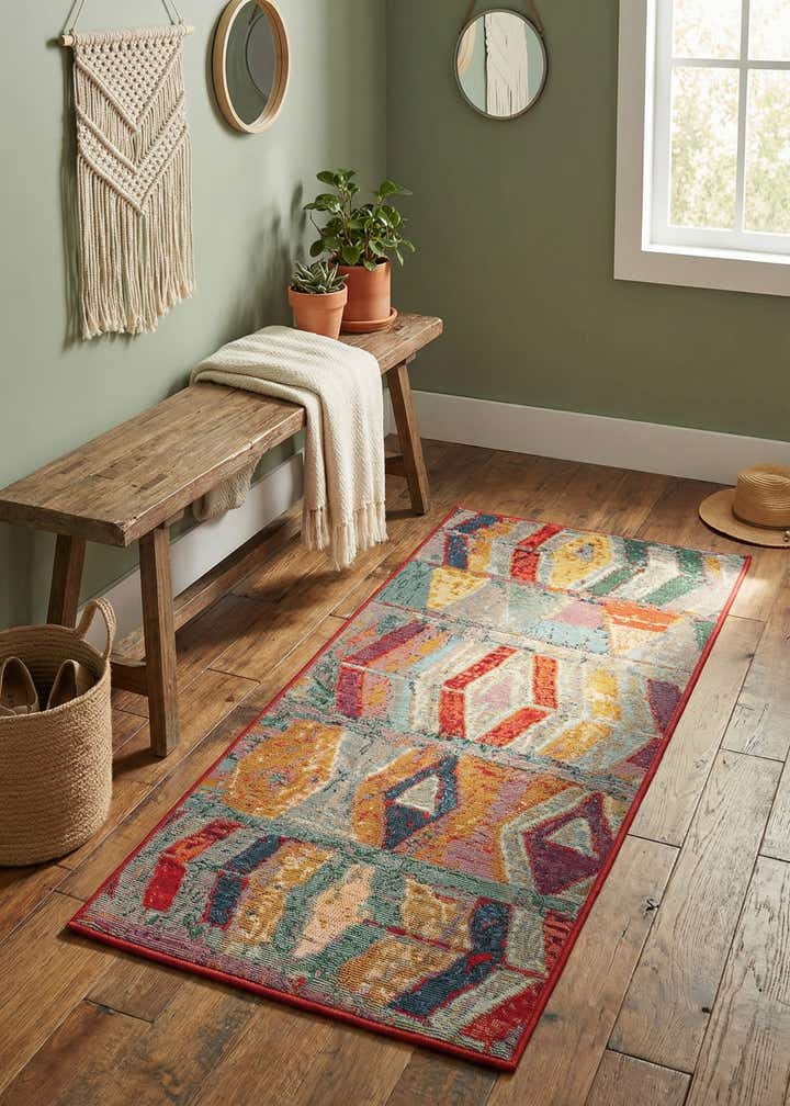 2' x 4' Easy-Clean Modern Indoor / Outdoor Runner Rug