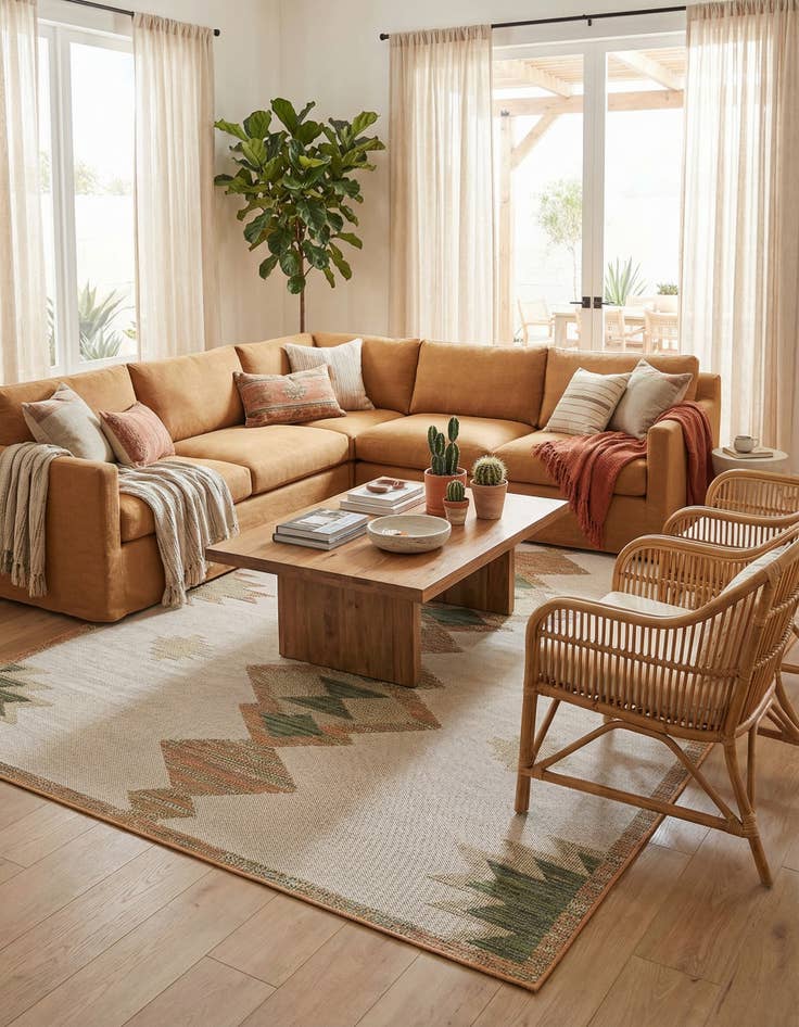 Detail image of 9' x 12' Easy-Clean Baja Indoor / Outdoor Rug